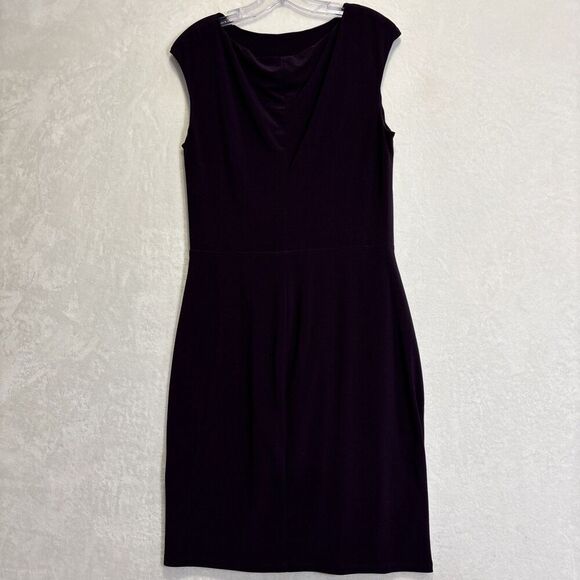 Lauren Ralph Lauren Twist Knot Sheath Dress Size 16 Purple Sleeveless Stretch - Picture 5 of 11